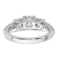 14K White Gold 2 Carat Lab Grown Diamond VS SI+ G+ Round Complete Three Stone Engagement Ring view 5