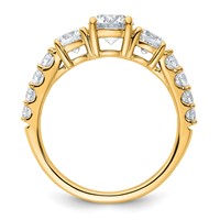 14K Yellow Gold 2 Carat Lab Grown Diamond VS SI+ G+ Round Complete Three Stone Engagement Ring view 2