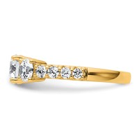 14K Yellow Gold 2 Carat Lab Grown Diamond VS SI+ G+ Round Complete Three Stone Engagement Ring view 3