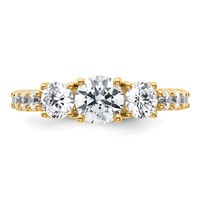14K Yellow Gold 2 Carat Lab Grown Diamond VS SI+ G+ Round Complete Three Stone Engagement Ring view 4