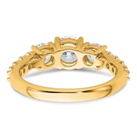 14K Yellow Gold 2 Carat Lab Grown Diamond VS SI+ G+ Round Complete Three Stone Engagement Ring view 5