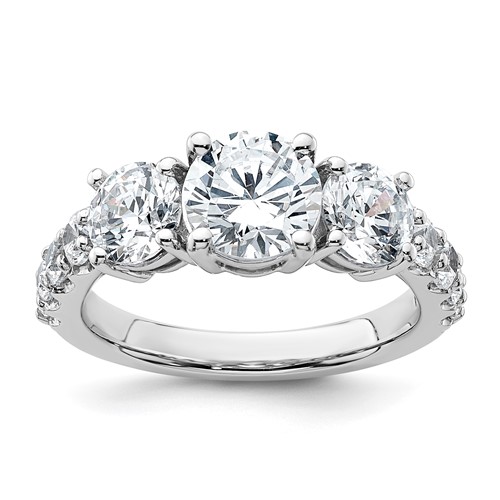 14K White Gold 3ct Round Diamond Ring Mounting