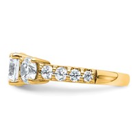 14K Yellow Gold 3ct Round Diamond Ring Mounting view 3