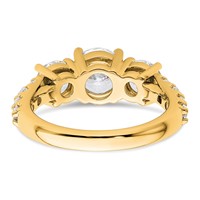 14K Yellow Gold 3ct Round Diamond Ring Mounting view 5