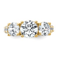14K Yellow Gold 5ct Round Diamond Ring Mounting view 4