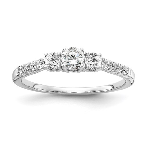 14K White Gold Lab Grown Dia VS/SI FGH 3-Stone Comp Eng Ring