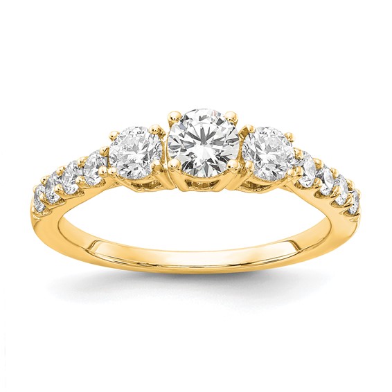 14k Yellow TRUE ORIGIN Lab Grown Dia VS+ F+ 1 ctw Complete 3 Stone