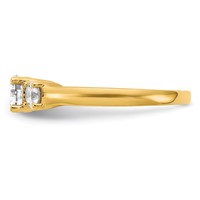 14K Yellow Gold 0.75 Carat Lab Grown Diamond VS SI+ G+ 0.75 Carat Center Round Three Stone Semi Mount Engagement Ring view 3