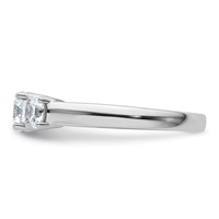 14K White Gold 1 Carat Lab Grown Diamond VS+ F+ Three Stone Complete Engagement Ring view 3