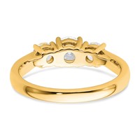 14K Yellow Gold 1 Carat Lab Grown Diamond VS+ F+ Three Stone Complete Engagement Ring view 5