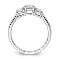 14K White Gold 1 Carat Certified Lab Grown Diamond VS+ F+ Three Stone Complete Engagement Ring view 2