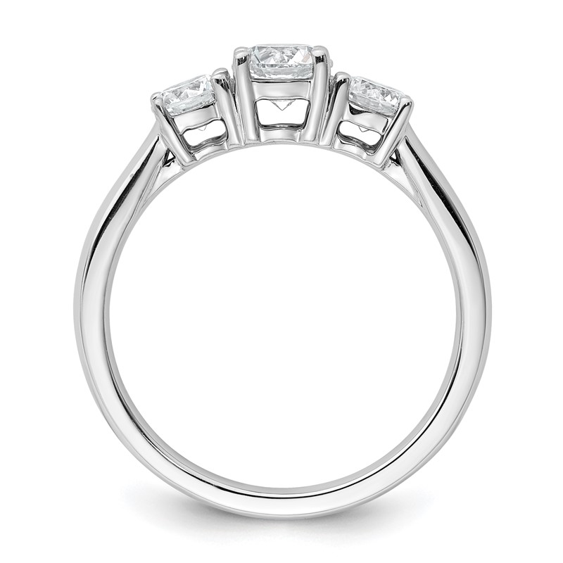 14k White Gold 1 carat Certified Lab Grown Diamond VS/SI+ G+ Three Stone Complete Engagement Ring