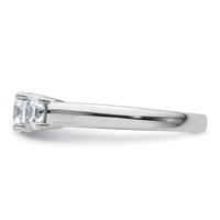 14K White Gold 1 Carat Certified Lab Grown Diamond VS+ F+ Three Stone Complete Engagement Ring view 3