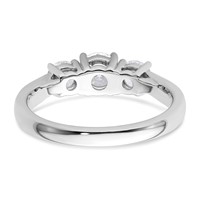 14K White Gold 1 Carat Certified Lab Grown Diamond VS+ F+ Three Stone Complete Engagement Ring view 5