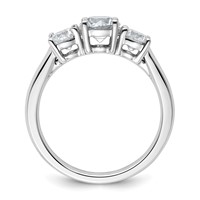 14K White Gold 1.50 Carat Lab Grown Diamond VS SI+ G+ Three Stone Complete Engagement Ring view 2