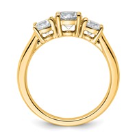 14K Yellow Gold 1.50 Carat Lab Grown Diamond VS SI+ G+ Three Stone Complete Engagement Ring view 2