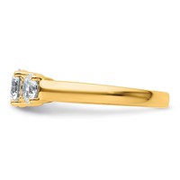 14K Yellow Gold 1.50 Carat Lab Grown Diamond VS SI+ G+ Three Stone Complete Engagement Ring view 3