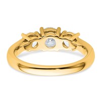 14K Yellow Gold 1.50 Carat Lab Grown Diamond VS SI+ G+ Three Stone Complete Engagement Ring view 5