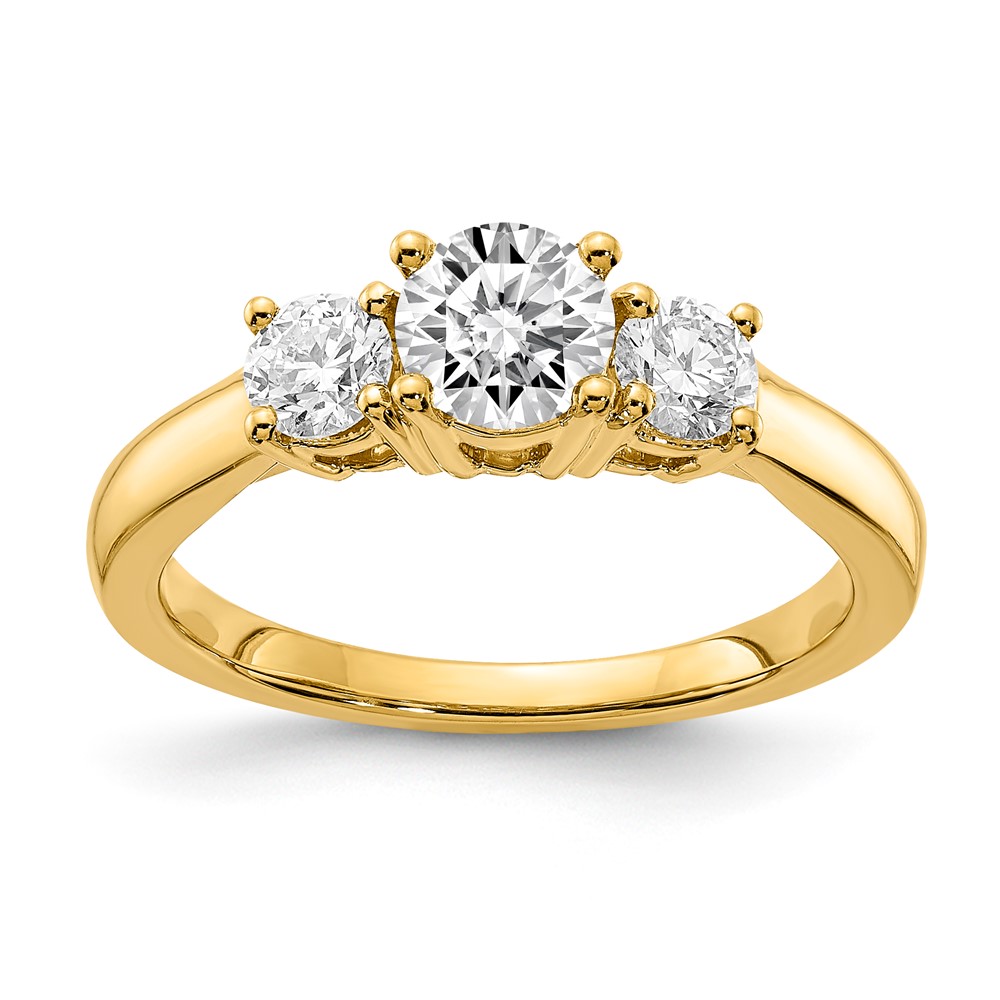 14K Yellow Gold 3 Stone Band 1.50 ctw Mounting Only