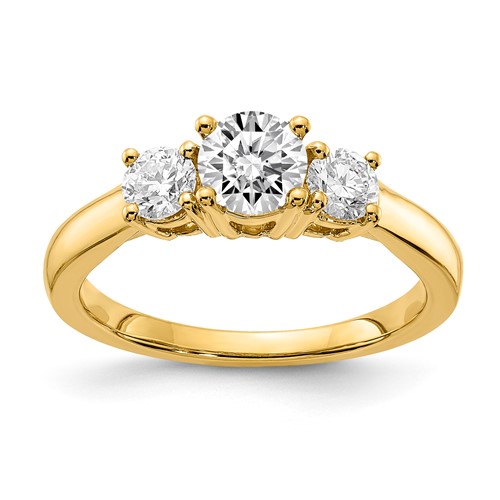 14K Yellow Gold 3 Stone Band 1.50 ctw Mounting Only