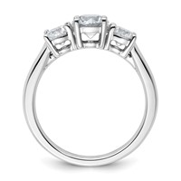 14K White Gold 1.50 Carat Certified Lab Grown Diamond VS+ F+ Three Stone Complete Engagement Ring view 2