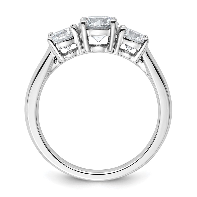 14k White Gold 1 1/2 carat Certified Lab Grown Diamond VS+ F+ Three Stone Complete Engagement Ring