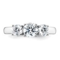 14K White Gold 1.50 Carat Certified Lab Grown Diamond VS+ F+ Three Stone Complete Engagement Ring view 4
