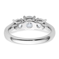 14K White Gold 1.50 Carat Certified Lab Grown Diamond VS+ F+ Three Stone Complete Engagement Ring view 5