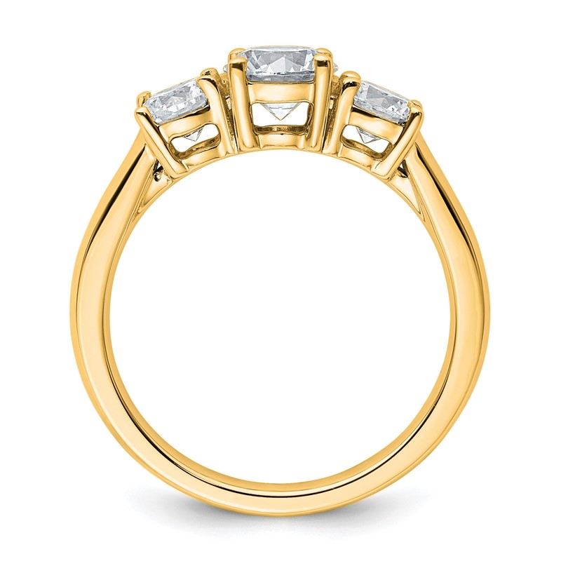 14k 1 1/2 carat Certified Lab Grown Diamond VS+ F+ Three Stone Complete Engagement Ring