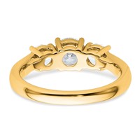 14K Yellow Gold 1.50 Carat Certified Lab Grown Diamond VS SI+ G+ Three Stone Complete Engagement Ring view 5