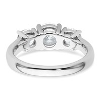 14K White Gold 2 Carat Lab Grown Diamond VS+ F+ Three Stone Complete Engagement Ring view 5