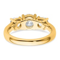 14K Yellow Gold 2 Carat Lab Grown Diamond VS SI+ G+ Three Stone Complete Engagement Ring view 5