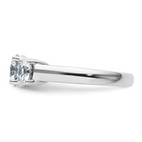 14K White Gold 2 Carat Certified Lab Grown Diamond VS SI+ G+ Three Stone Complete Engagement Ring view 3