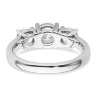 14K White Gold 2 Carat Certified Lab Grown Diamond VS SI+ G+ Three Stone Complete Engagement Ring view 5