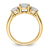 14K Yellow Gold 3 Stone Band 2 ctw Mounting Only view 2