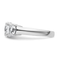 14K White Gold 3 Carat Lab Grown Diamond VS+ F+ Three Stone Complete Engagement Ring view 3
