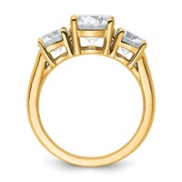 14K Yellow Gold 3 Carat Lab Grown Diamond VS SI+ G+ Three Stone Complete Engagement Ring view 2