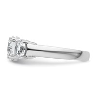 14K White Gold 3ct Round 3 Stone Ring Mounting view 3