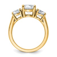 14K Yellow Gold 3ct Round 3 Stone Ring Mounting view 2