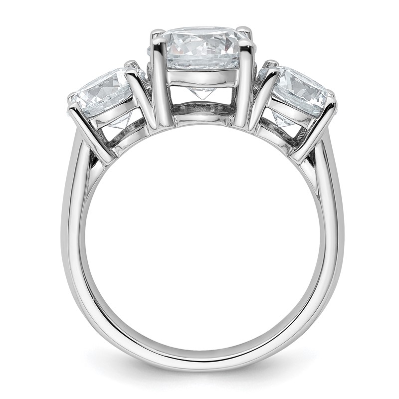 14k White Gold 4 carat Lab Grown Diamond VS/SI+ G+ Three Stone Complete Engagement Ring