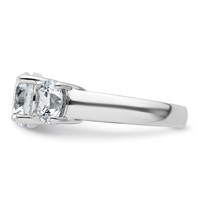 14K White Gold 4ct Round 3 Stone Ring Mounting view 3