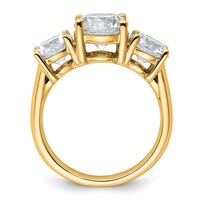 14K Yellow Gold 4ct Round 3 Stone Ring Mounting view 2