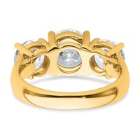 14K Yellow Gold 4ct Round 3 Stone Ring Mounting view 5
