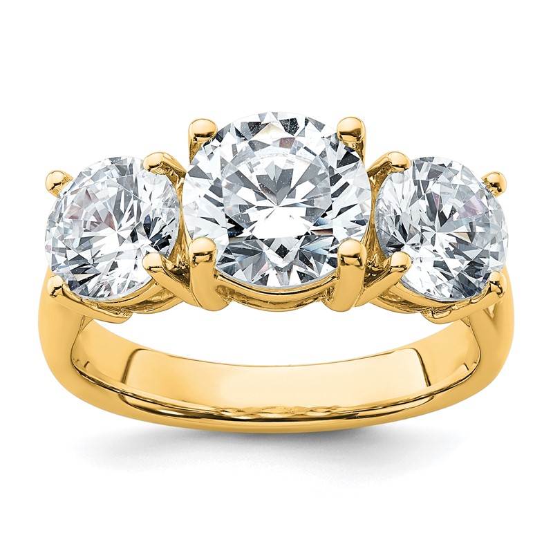 14k 4 carat Lab Grown Diamond VS/SI+ G+ Three Stone Complete Engagement Ring