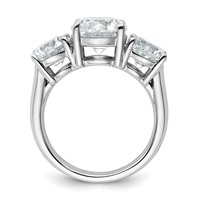 14K White Gold 5 Carat Lab Grown Diamond VS SI+ G+ Three Stone Complete Engagement Ring view 2