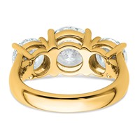 14K Yellow Gold 5 Carat Lab Grown Diamond VS+ F+ Three Stone Complete Engagement Ring view 5