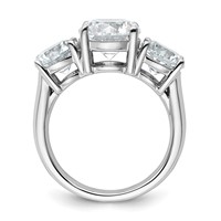 14K White Gold 5ct Round 3 Stone Ring Mounting view 2