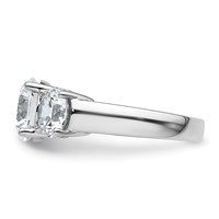 14K White Gold 5ct Round 3 Stone Ring Mounting view 3