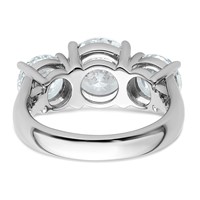 14K White Gold 5ct Round 3 Stone Ring Mounting view 5