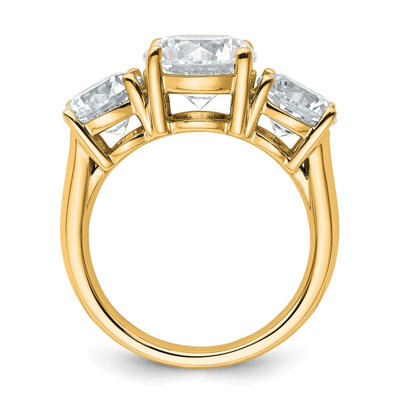 14k 5 carat Lab Grown Diamond VS+ F+ Three Stone Complete Engagement Ring